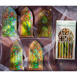 10pc Vintage Window Series Stickers Diy Decoration Material
