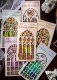 10pc Vintage Window Series Stickers Diy Decoration Material