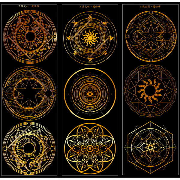 3pc Astrology Gold Holographic Sticker