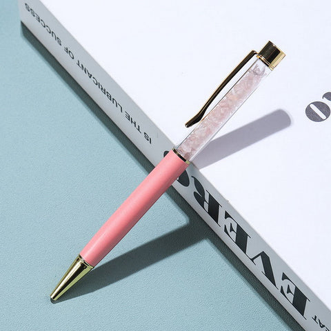 Natural Crystal Ballpoint Pen-Rose Quartz