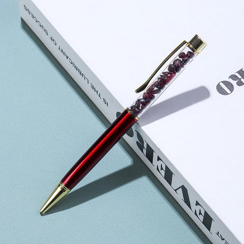 Natural Crystal Ballpoint Pen-Garnet