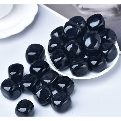 100g Natural Tumbled Gemstones-Obsidian