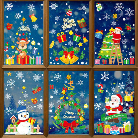 6pc Christmas Window Stickers