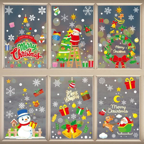 6pc Christmas Window Stickers