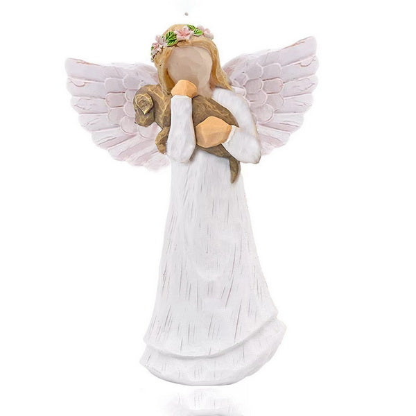 Angel Holding a Dog Figurine