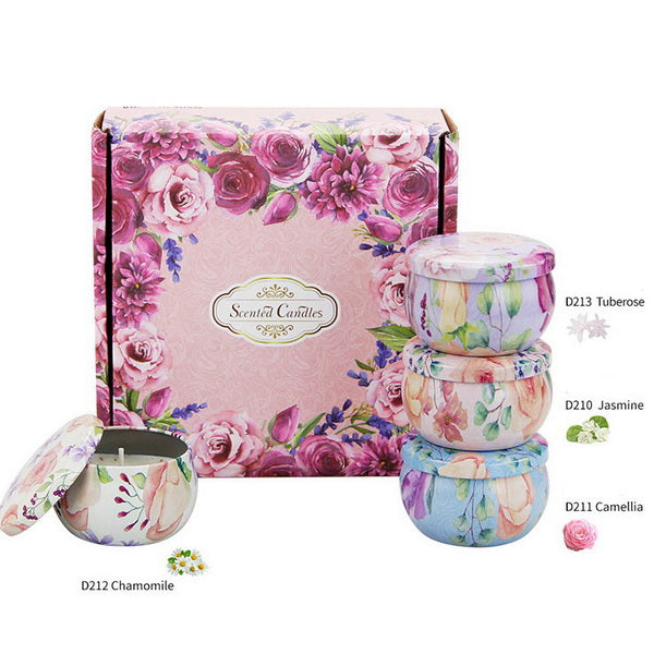 4pc Candle with Dried Flower Gift Set