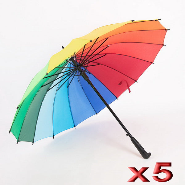 5 x Rainbow Umbrellas