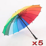 5 x Rainbow Umbrellas