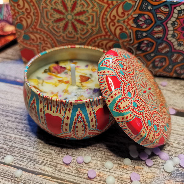 Candle with Dried Flower-Rose