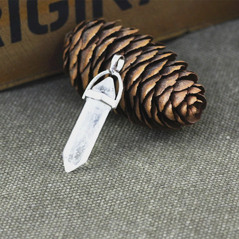 Gemstone Pendant with Necklace - Clear Quartz