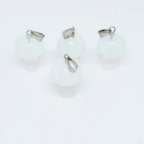 Mushroom Gemstone Pendant with Necklace - Opal