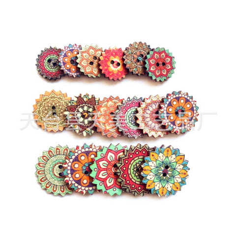 100pcs Wooden Boho Button