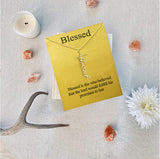 Message Necklace with Card-Blessed