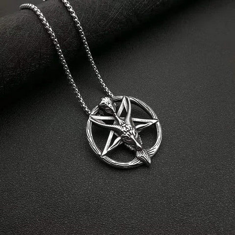 Pentagram Satan Goat Necklace