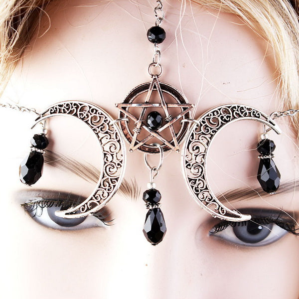 Headpiece Witch Hair Jewelry Moon Boho Pentagram