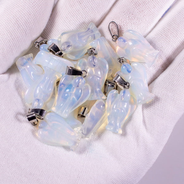 Angel Gemstone Pendant with Necklace - Opal