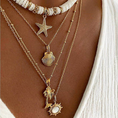 Multi-layered Ocean Shell Necklace