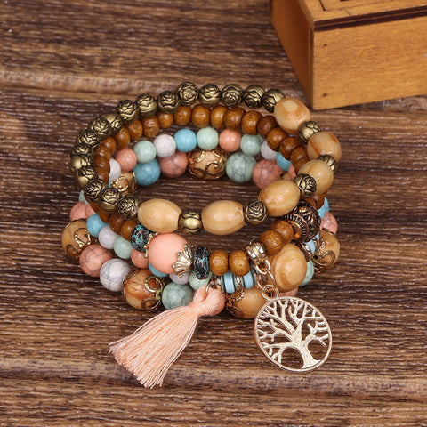 Hand Beaded Multi-Layer Dreamcatcher Bangle