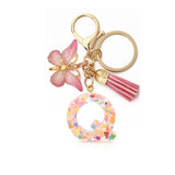 A-Z Letters Keychain with Tassel Butterfly Pendant