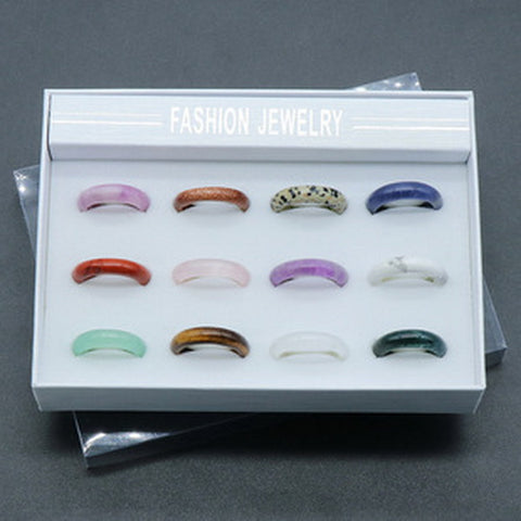 12pc Gemstone Rings with Display Box