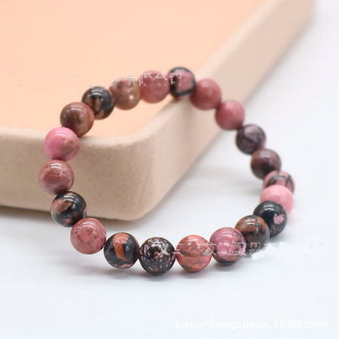Gemstone Beaded Bracelet-Rhodochrosite