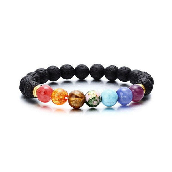Gemstone Beaded Bracelet-Volcanic stone