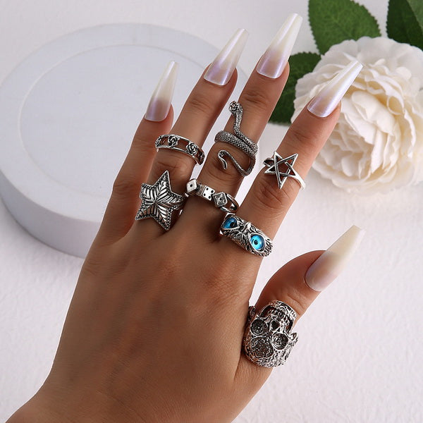 7pc Boho Rings
