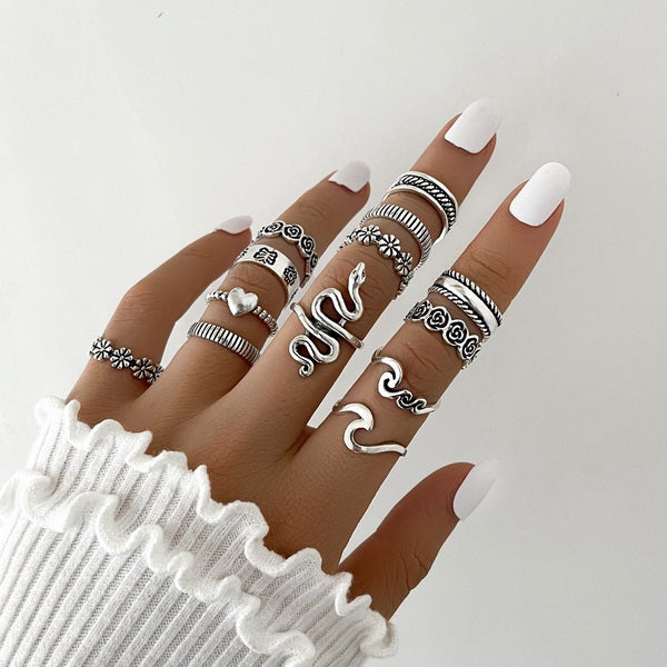 13pc Boho Rings