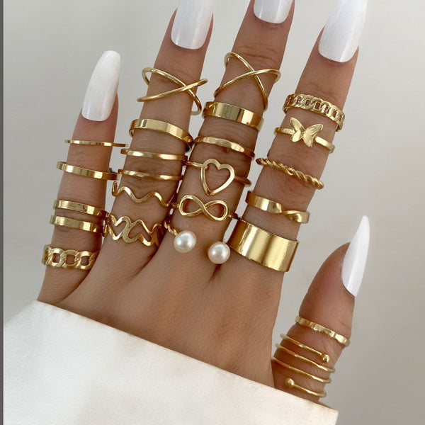 22pc Boho Rings