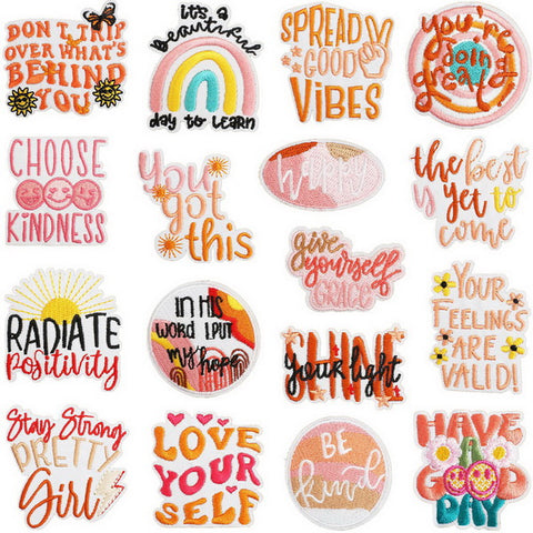 17pc Iron on Embroidery Patches