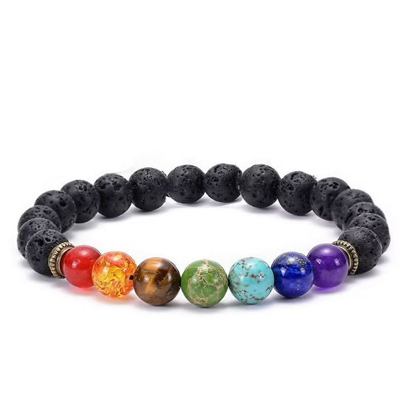 Gemstone Beaded Bracelet-Volcanic stone