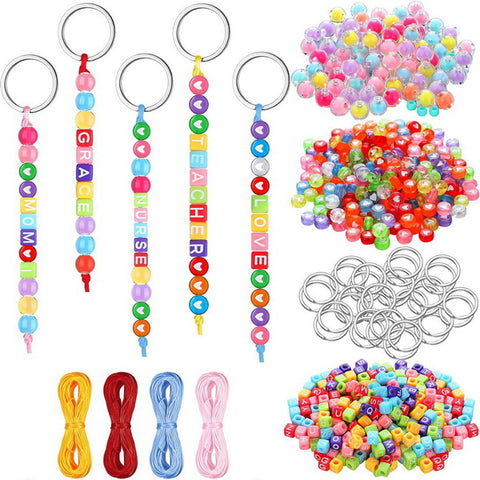 556pc DIY Beaded Keychain Making Kit