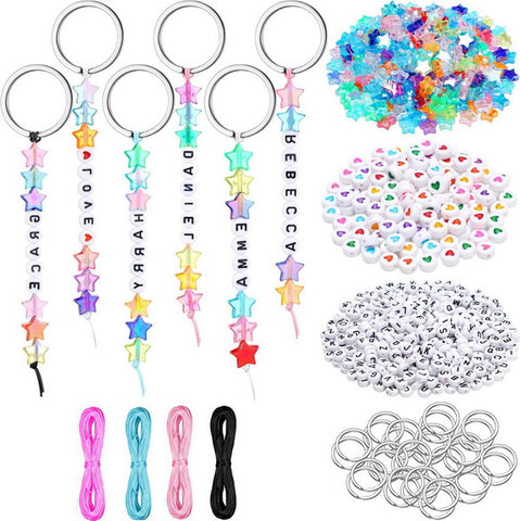 556pc DIY Beaded Keychain Making Kit