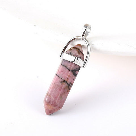 Gemstone Pendant with Necklace - Rhodochrosite