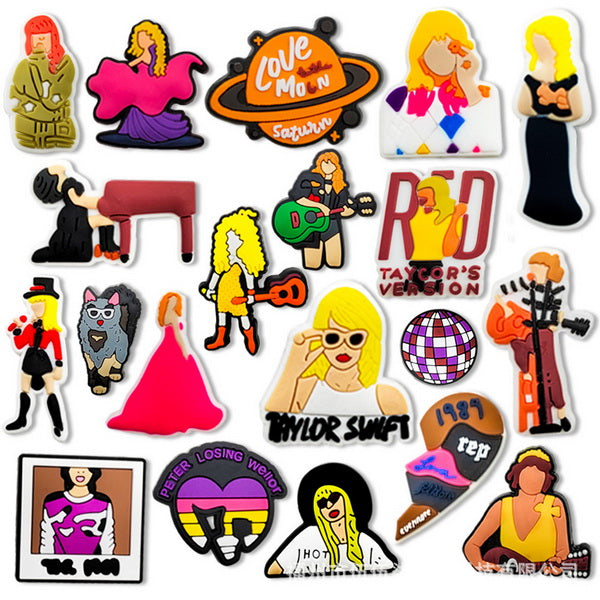 20pc Cartoon PVC Shoes Charms Decor For Croc