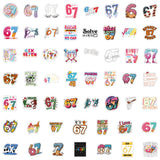 54pc Waterproof Funny 67 Stickers