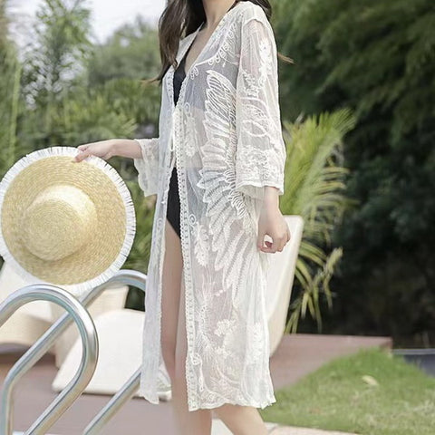 Wholesale Lace Summer Cardigan Dress Kimono