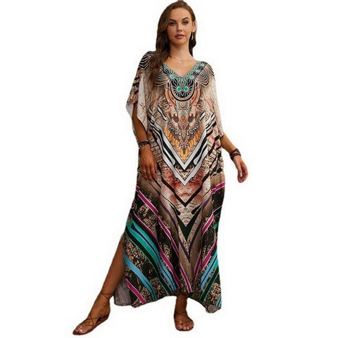 Wholesale Hand Embellished Boho Kaftan Dress Plus Size