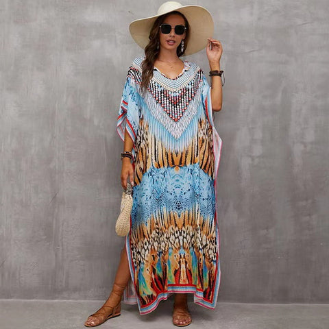 Wholesale Hand Embellished Boho Kaftan Dress Plus Size