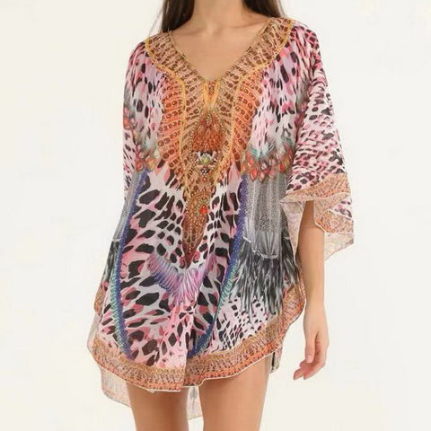 X-Large Hand Embellished Kaftan Top Free Size
