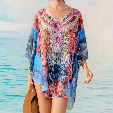 X-Large Hand Embellished Kaftan Top Free Size