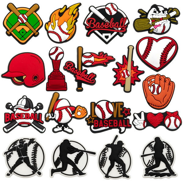 18pc Baseball PVC Shoes Charms Decor For Croc
