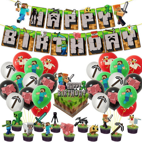 Wholesale Kids Minecraft Happy Birthday Party Accessorie 