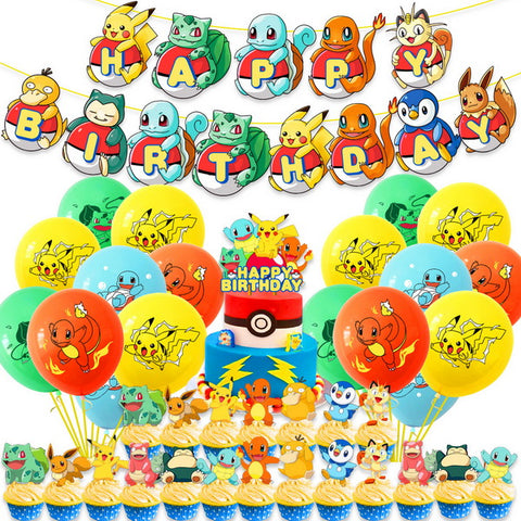 Wholesale Kids Pokemon Happy Birthday Party Accessorie 