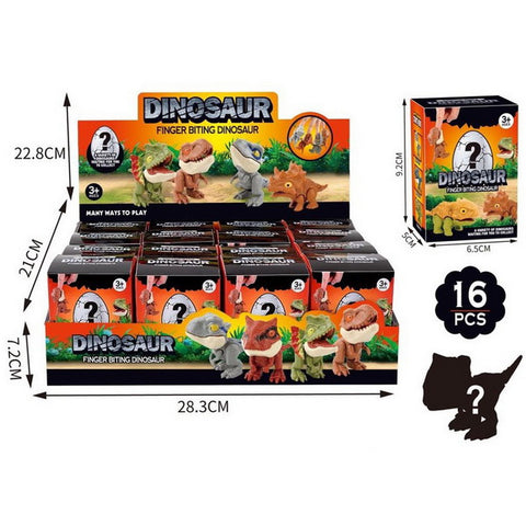 16pc Dinosaurs Finger Biting Toys with Display Box
