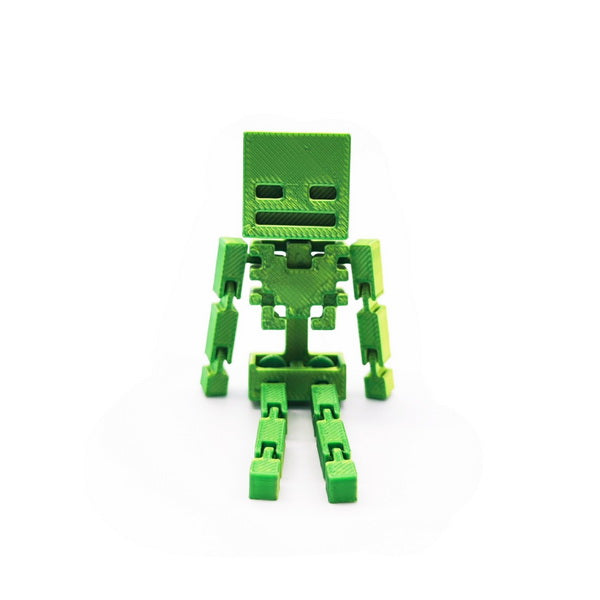 3D Printed Pixel Skeleton Figurine
