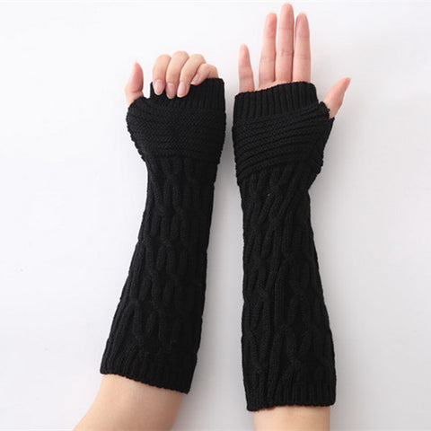 Knitted Long Fingerless Gloves