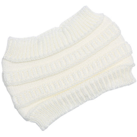 Women Stretch Ponytail Bun Beanie