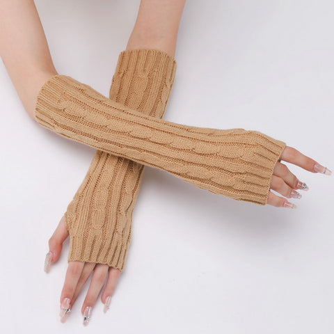 Knitted Long Fingerless Gloves