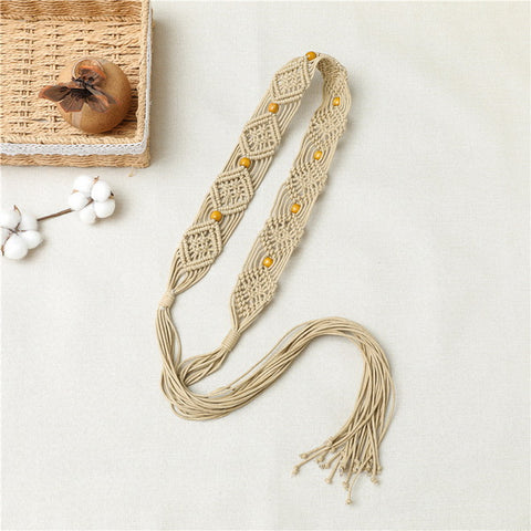 Wholesale Woven Rope Retro Bohemian Knotted Belt